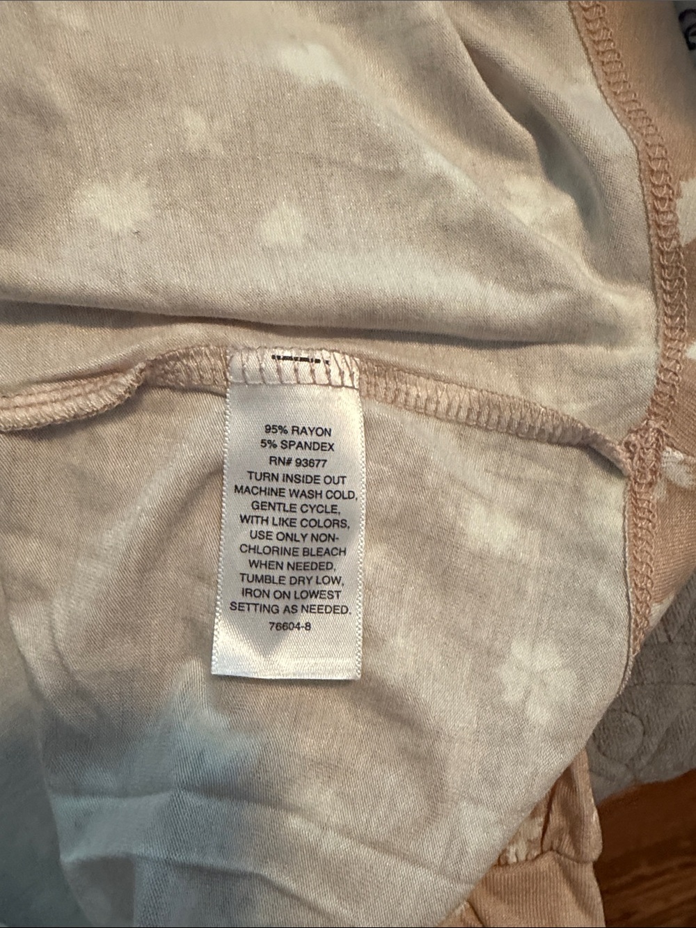 Liz Claiborne Tan Floral Long-Sleeve Henley Top - Picture 6 of 6